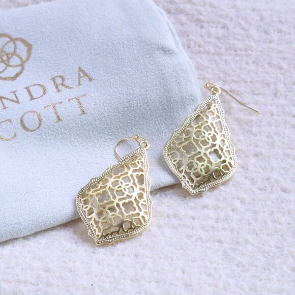 Kendra Scott Gold Filigree Mix Earrings - Addie - Picture 2 of 2